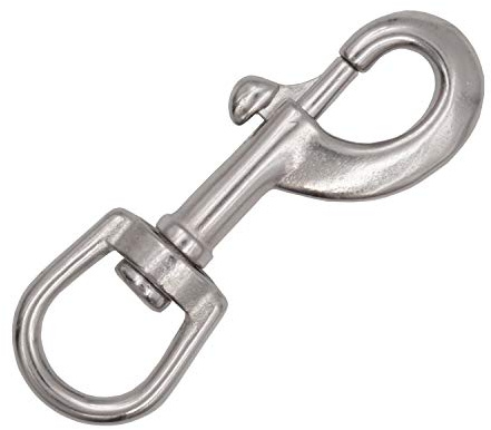 T::A Edelstahl Karabinerhaken Augwirbelhaken Bolzenkarabiner drehbare Öse 64x10mm V4A Inox Silber 10 Stück