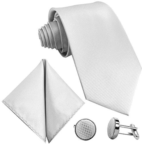 GASSANI 3-SET 8cm Breite Grid Karo Herren-Krawatte 15 Farben