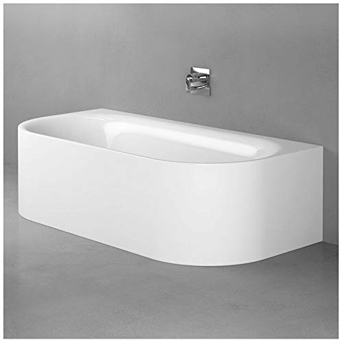 Bette Lux Oval I Silhouette Vorwand-Badewanne 180x85x45cm, 2 Rückenschrägen, 3416CWVVS, Farbe: Weiß - 3416-000CWVVS