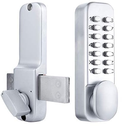 Gate Lock - Keypad Locks for Doors with Handle, Waterproof Door Locks, Digital Code Combination Door Locks, Coded Button Lock, No Battery Required, for Outdoor, Garden, Wooden Door, Garage