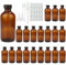 237 ml langlebige Glasflasche, wiederverwendbare Glasflaschen mit luftdichtem Deckel für Shampoo, Conditioner, ätherische Öle, 20 Stück (Braun), braun