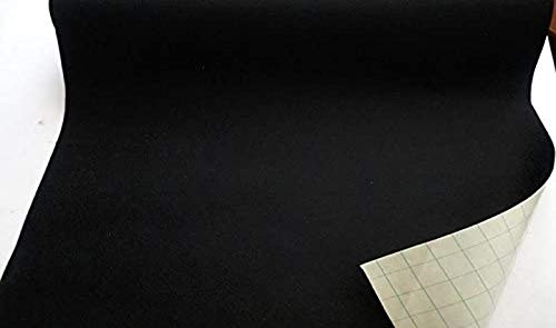 StoffBook SCHWARZ DEKOFILZ BASTELN SELBSTKLEBEND DIY 200X50CM FILZSTOFF KLEBEFILZ, B734 (schwarz)