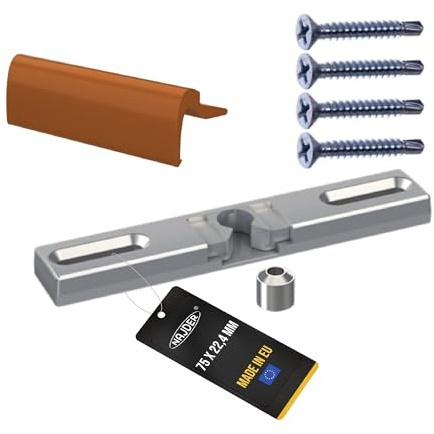 NAJDER Fenster-Balkongriff mit beweglichem Riegel, Korrosionsbeständig, Eloxiert, mit Aluminium, mit Befestigungsschrauben, Set, Premium Qualität, (Farbe: Ral.8003)