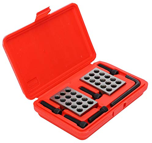 2 Pezzi Blocchi Paralleli, 1-2-3 Blocco di Precisione Blocchetti di Acciaio con Scatola, 123 Blocco a 23 fori, Precisione 0,0001 Pollici, Strumenti Tornio Precisione per Macchina Utensile