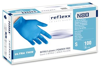 Reflexx N80B/S, guanti in nitrile, senza polvere, gr. 3,0 (M)