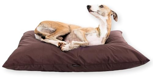 4L Textil ZOE Hundekissen wasserfest mit Bezug Hundebett wasserabweisend Hundekissen mittelgroße Hunde waschbares Hundebett mittelgroße Hunde (80x60 cm, Braun)