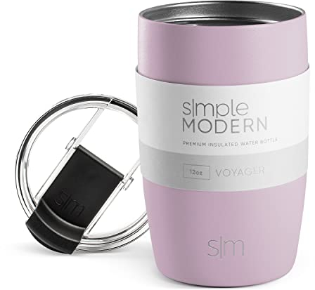 Simple Modern Thermobecher Kaffeebecher to go mit Klappdeckel | Isolierter Edelstahl-Kaffeebecher | Geschenke für Frauen und Männer | Voyager | 350ml | Lavender Mist