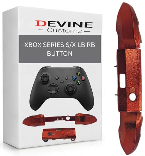 Manette Xbox Series S X Lb Rb Bumper Bouton Home Guide Surround (rouge chromé)