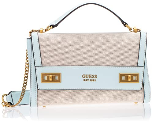 GUESS Katey Flap Shoulder Bag Natural/Aloe Palm