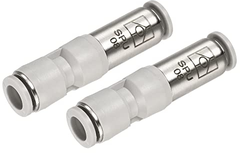 sourcing map 2 Stück Rückschlagventil 8mm Innendurchm. Inline Luftschlauch Verschraubung zum Pneumatischen Schnellanschluss Anschließen für Vakuum Luftkompressorpumpe