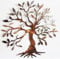 YWEC Art Mural en Métal Arbre De Vie, Décor d'art Mural Rond D'olivier, Ornements Géométriques d'art De Mur De Famille Décoration Murale Minimaliste À Suspendre-36CM