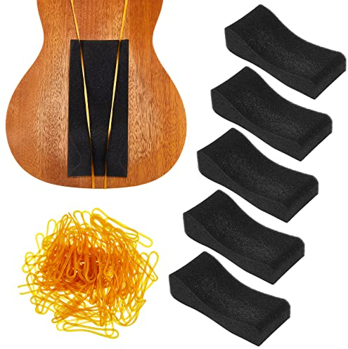 5 Stück Violine Schulterstütze Weicher Schaumstoff Violine Schulterpolster Violine Schulter Kinnstützen mit 100 gelben Gummibändern für Violine Party Hochzeit Ding Konzerte, 3/4-1/2