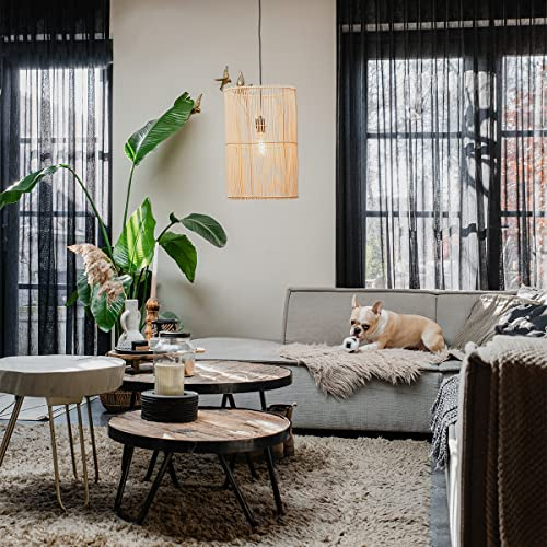 Qazqa Landhaus Pendelleuchte, Pendellampe - Natasja - Naturel, 35cm, Ideal als Wohnzimmerlampe