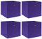WIFESE 4 Stück Aufbewahrungsbox 32X32X32 cm Faltbox Mit Fingerloch Storage Boxes Faltbarer Organizer Box Aufbewahrung Aufbewahrungskiste Stoff Aufbewahrungsbox Lila Vliesstoff