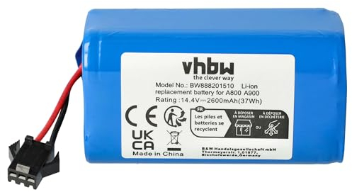 vhbw Replacement Battery compatible with Eufy Robovac G30, G30 Edge, G30 Hybrid, G20 Hybrid, G30 Verge, R450 Home Cleaner (2600mAh, 14.4 V, Li-ion)