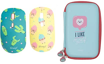 WONDEE Ratón+Carcasa Cactus + Estuche Tecnológico Rígido 2.5 I Like