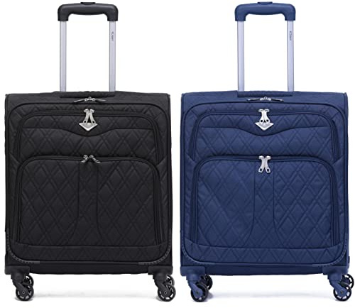 Flight Knight 2er Pack Leichtes 4-Rad-800D-Softcase-Koffer-Handgepäck mit Handgepäck, zugelassen für easyJet &; BA Maximale Größe Überkopf-Handgepäck