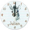 timalo® Wanduhr Tiere Kinderzimmer personalisiert mit Namen | Geschenk Uhr für Kinder mit süßen Tiermotiven | Zebra glasuhr-t-05