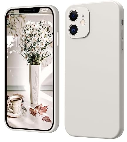 ElestBela iPhone 12 Hülle Silikon Case, Hanyhülle iPhone 12 Ultra Dünn Slim mit Microfiber, Kratzfeste Rundumschutz Case Schutzhülle Hülle für iPhone 12 6.1'' Slate Grau