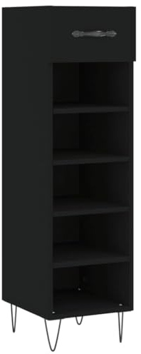 vidaXL Schuhschrank Schwarz 30x35x105 cm Holzwerkstoff