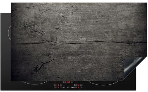 KitchenYeah© Induction Hob Protector Mat Stove Cap Top Cover Kitchen Cooker | 20.3x35. / 89.6x51.6 cm - Covers for Electric Hobs Vinyl Concrete - Grey - Dark