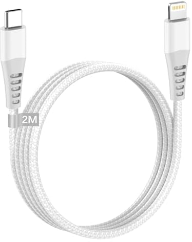 USB C Lightning Kabel 2M MFi Zertifiziert, USB C iPhone Ladekabel 2M Lange Nylon iPhone Kabel USB C Lightning Ladekabel iPhone Schnellladekabel für Apple iPhone 14 Pro Max/14 Plus/13 Pro/12 Mini/11/XS