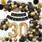 AivaToba 30 Geburtstag Frauen Männer, 30. Geburtstag Deko Frau Mann, 30 Geburtstag Deko Luftballons Schwarz Gold Konfetti Party Geburtstagsdeko 30.