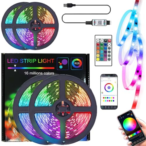 RGB led strip, USB 2M led streifen lichter, led lichtband, lichterkette App Steuerung, Musik Sync Led lights, Rgb Flexibel Led band, beleuchtung deko Bluetooth, lichter für Deko Zimmer Gaming Küche