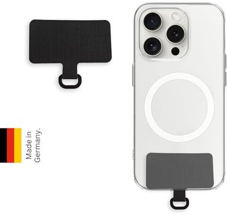 Closd Halterung für Handyketten, extrem reißfest, absolut sicher, schwarz, universal für jede Handyhülle, Made in Germany, sehr dünn nur 0,75 mm