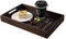 MOOKOMI Plateau de Service en Bois de Noyer de qualité supérieure avec poignées, Plateau de Table Basse, pour Salle à Manger, Petit déjeuner, Boissons, collation, Ottoman et Salon – (38cm)
