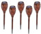 esotec Solar Gartenfackel Monza, 5er Set, Tribal Design, kupferfarben, Akku, LED Flackerlicht, Gartenstecker, Stecklichter, Solarleuchten, Kunststoff, IP44, außen, wetterfest, 102870