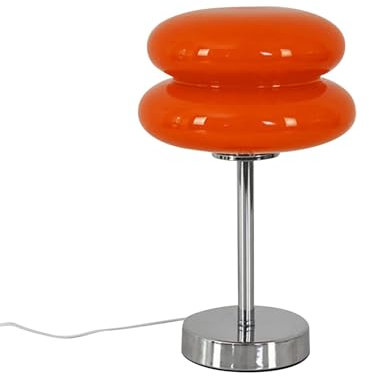 MagiDeal Lampe de Chevet en Verre, Lampe à aux œufs, lumières créatives, Lampe de Table en Verre, Lampe de Bureau Mignonne pour Table de Nuit, Bureau, Orange