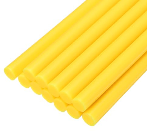 QUARKZMAN Mini Stick Colla a Caldo per Pistola Colla a Caldo 7mm x 200mm Giallo Chiaro 12pz