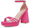 Zhabtuc Sandales habillées avec bride de cheville et bout ouvert, escarpins élégants pour femme avec talon bloc de 11 cm, rose, 40 EU