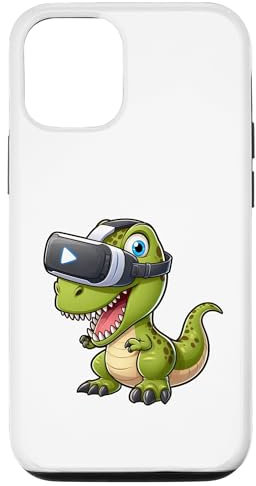 Hülle für iPhone 14 Lustiger Dino T-Rex Virtual Reality VR