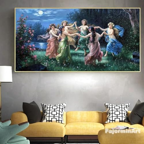 ytonghao Feentanz von Hans Zatzka, Leinwandgemälde, ästhetische Poster und Drucke, Vintage-Wandkunst, Bild, Zimmer, Heimdekoration, 60 x 120 cm, rahmenlos
