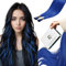 RUNATURE Blue Keratin Stick I Tip Hair Extensions Real Human Hair Blue Keratin Hair Extensions Human Hair Natural Extensions Blue Hair 18 Inch 25Gram