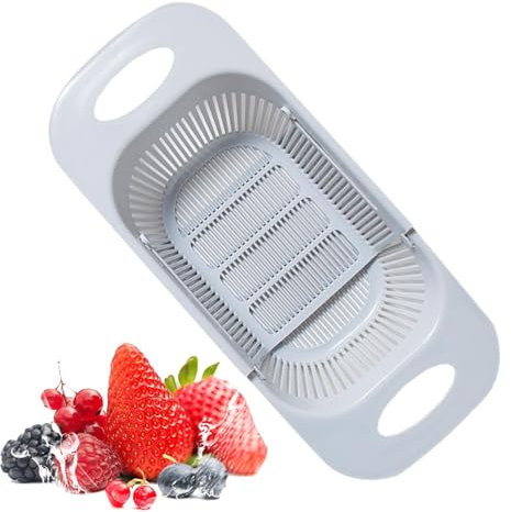 Cesta de drenaje extensible, colador telescópico para fregadero, cesta plegable para cocina, colador práctico y ampliable sobre el fregadero, colador y colador de verduras, accesorios de cocina