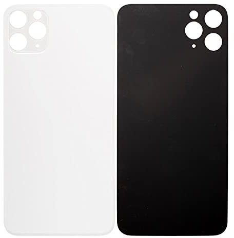 Globalstock Vitre arrière de Cache Batterie pour iPhone 11 Pro Max Remplacement - Coque Cache Batterie Compatible Blanc + adhésif et Kit Outils