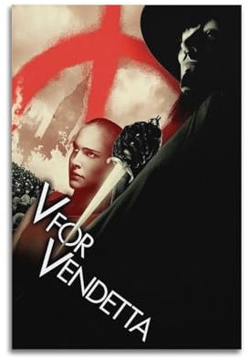 MHEGSNGA V for Vendetta Poster, Vintage-Kunst, Raumdekoration, ästhetische Schlafzimmerdekoration, Leinwandposter für Schlafzimmer, 30 x 45 cm, ungerahmter Stil
