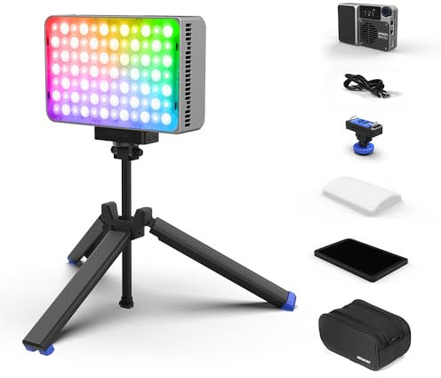 Amaran Ace 25c RGBWW LED Light - Kits, 32W On-Camera Video Light, 2300K-10000K, 5908 Lux @ 0.5m, USB-C Fast Charging, Magnetic Mount, 12 Lighting Effects, Wireless amaran App Control - Sliver