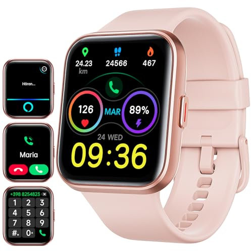 Smartwatch Donna Orologio Fitness 1,69 Schermo, Smart Watch Cardiofrequenzimetro SpO2 Contapassi Sonno Stress, Fitness Tracker Quadrante Personalizzato Notifiche Messaggi Sportivo Activity Tracker