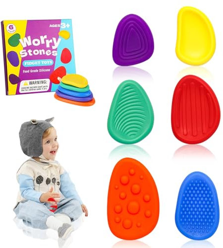 Fidget Toys Sensory Stones, 6 Stück Stressabbau Sensorik Spielzeug Anti Stress Spielzeug, Stressabbau Spielzeug Sensorische Stone, Sensory Toys Für Stress, Angst, Adhs & Autismus