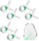 QOPAHI 6pcs Towel Clips for Sun Loungers Large Strong Grip Clothes Pegs Non-Slip Towel Pegs for Sun Lounger Washing Line Laundry Pool Chairs Sunbeds, with Drawstring Organizer（Green）