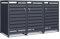 Phoenix GB3320AAK Triple Wheelie Bin Storage, Anthracite, Lockable Outdoor Metal Bin Storage, Weather-Resistant, Soft-Close Lid, Gas Pressure Springs, Outdoor Rubbish Shed, 80D x 200W x 116H cm