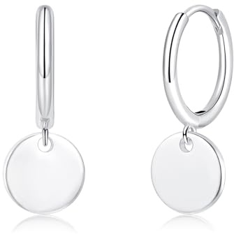 Loutade Ohrringe Silber 925, Hypoallergene Ohrringe Creolen mit CZ Anhänger | 925er-Sterling Silber Leichte Ohrringe Hängend, Knorpel Schlafen Huggie Creolen Geschenk für Damen Frauen Freundin Mama