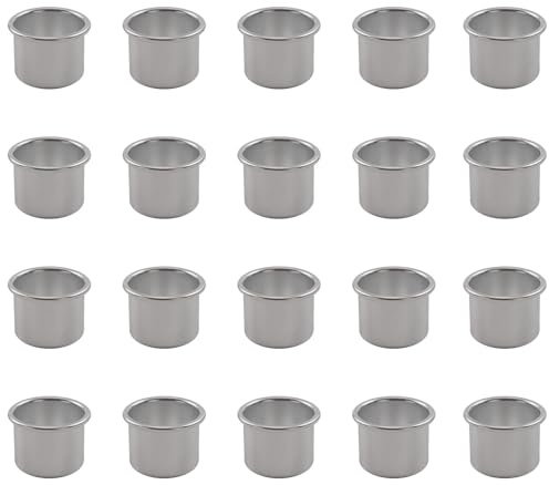 ALEFBET 20 Stück Aluminiumhalter für Silikonform Kerzenhalter und Aufbewahrungsbox für Stabkerzen FS630B (Aluminiumhalter)