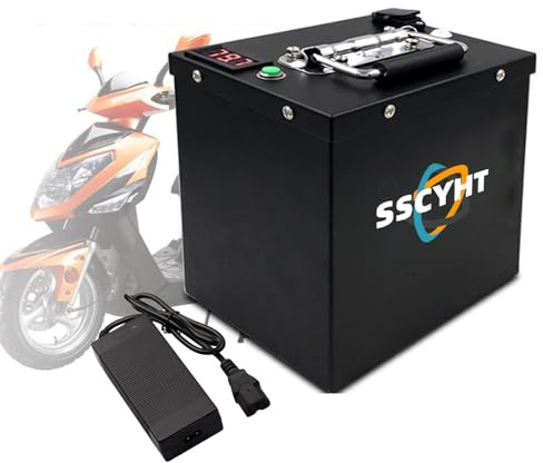 SSCYHT 48v20ah, 72V 60V 48V Lithium-Akku für Elektrofahrräder 20Ah 26Ah 30Ah 32Ah 36Ah 40Ah 50Ah Akku für Motorräder und Dreiräder 0–3000W Passend für Moped- und Fahrradmotoren