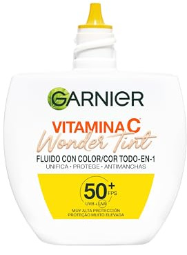 Garnier SkinActive Vitamin C Wonder Tint Flüssig, heller Ton, All-in-1 mit 5% [Glyzerin + Niacinamid + Vitamin C*] für den täglichen Gebrauch, vereinheitlicht, schützt und fleckenabweisend, LSF 50+