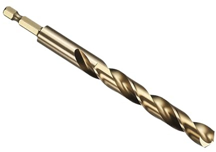 PATIKIL 12mm Hex Shank Drill Bit M2 High-Speed Steel for Metal 2 Pack | Bits Quick Change Design for Impact Driver 135° Gold Finish for Stainless Steel Hard Metal